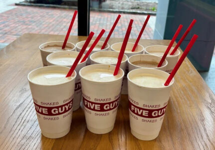 Several Five Guys Milkshakes